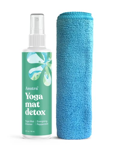 ASUTRA Yoga Mat Cleaner Spray (Energizing Peppermint), 4 fl oz (1 Pack)