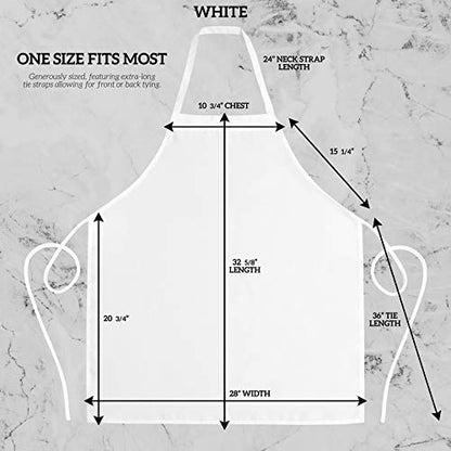 12 Pack Bib Apron - Unisex White Aprons, Machine Washable Aprons for Men and Women, Kitchen Cooking BBQ Aprons Bulk (Pack of 12, No Pockets, White) - color: White, size: 12 Pack