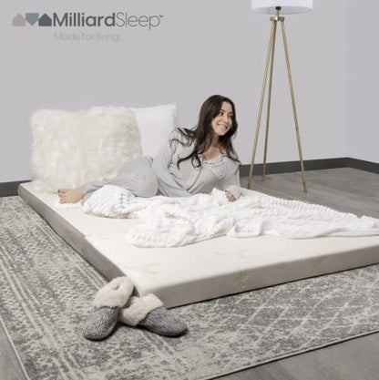 Milliard Trifold Mattress, Twin Size, 4 inch, Portable Foldable Mattress Twin with Medium Firm Foam, Washable Cover, Tri-Folding Floor Bed, Fold Up Guest Bed, RV Travel, Camping, 75" x 38” - size: Twin, style: 4 inch
