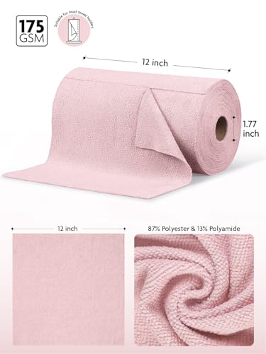 Fantasticlean Microfiber Cleaning Cloth Rolls- 150 Sheets (2 Rolls of Pink) - color: Pink, size: 150 pack