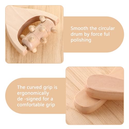 Abeillo 3Pcs Wood Therapy Massage Tools Wooden Massage Rollers, Hand Massage Tools Manual Muscle Roller Stick for Relaxes Thigh, Leg, Hands Full Body Muscle Men Women - style: Style B