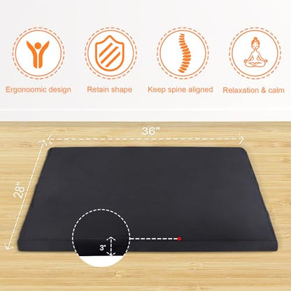 Zabuton Meditation Mat (36"×28"×3") Luxurious Meditation Cushion for Kneeling Sitting Large Floor Pillow Zafu/Bench-Washable Cotton Cover 100% Organic Cotton Filling (Purple) - color: Purple