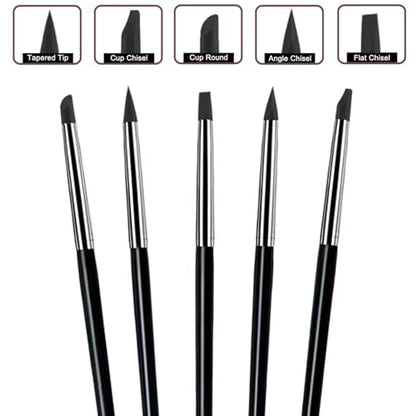 20Pcs Silicone Sculpting Tools, Colorful Clay Sculpting Tools, Multi-Shape Silicone Brushes, Pottery Modeling Tools for Polymer Clay, Ceramics, Nail Art, Fondant & Craft DIY - color: Mix