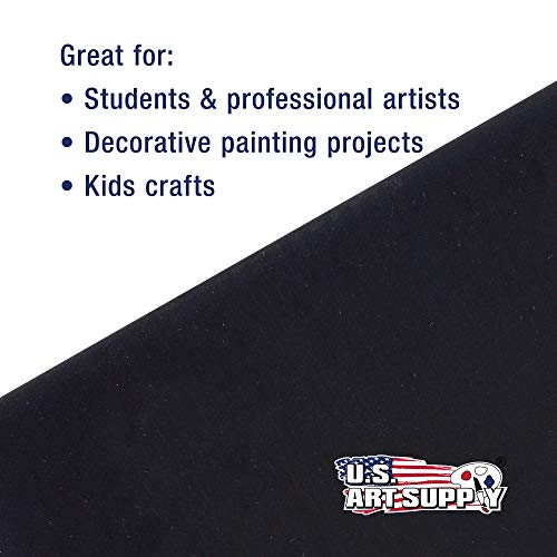 U.S. Art Supply 12 X 16 Inch Black Art Canvas Board Panels 6 Pack - 8 Ounce Heavyweight Cotton Acid Free Canvases for Painting Acrylics and Watercolor (1 Case of 6 Single Canvas Painting Panels) - size: 12" x 16"