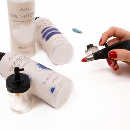 Hartem - Airbrush Cleaner 200 ml (6.76 Fl Oz) with Anti-Spill Cap | Removes Dried Paint, Prevents Clogging and Lubricates Airbrush Mechanisms Without Deterioration - size: Airbrush Cleaner 200ml (6.76 Fl Oz)