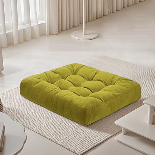 Meditation Floor Pillow 22×22 Inch 1 Pack Large Floor Cushions for Adults Square Tufted Corduroy Floor Pillows for Yoga Living Tatami Room Green - color: Green