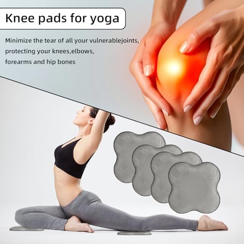 2-4 Pack Yoga Knee Pads, TPE Cushion for Pilates Exercise - color: 4pcs grey
