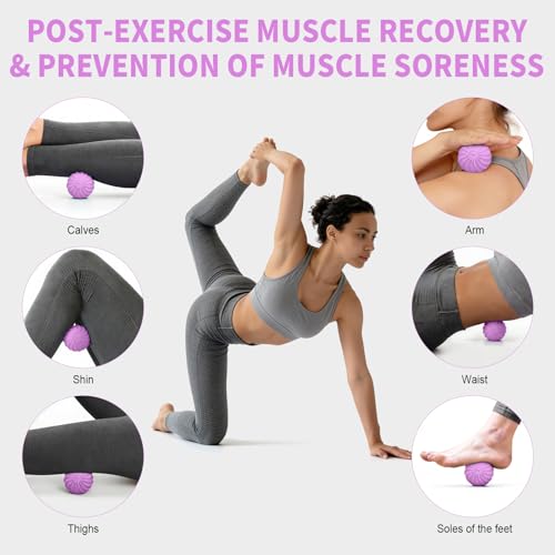 2.3" Mini Vibrating Massage Ball, 10-Speed Vibrating Foam Roller, Lacrosse Ball Massage Ball Therapy for Relieving Muscle Tension & Soreness, Vibrating Massage Roller for Plantar Fasciitis(Purple) - color: Purple