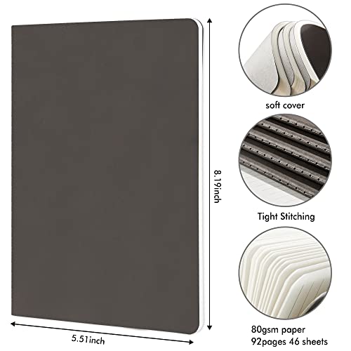 feela 36 Pack Soft Cover Journal Bulk, Lined Blank Travel Journal for Women Men Writing, Notebooks College Ruled for Work, Note Taking Notebook School Business Supplies, 8.2” x 5.5”, A5, Gray - color: 36 Gray