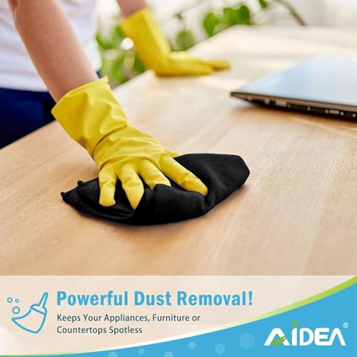 AIDEA Microfiber Cleaning Cloth Black 100PK, Microfiber Towels 11.5"×11.5" - color: Black