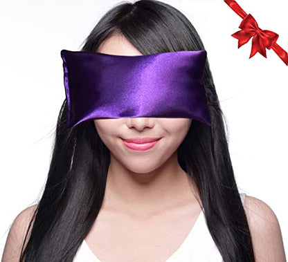 Lavender Eye Pillow - Hot Cold Weighted Eye Pillows for Relaxation, Sleep, Stress, Migraine Relief, Yoga - Aromatherapy Gifts for Women, Birthday, Teachers, Made in USA by Happy Wraps - Amethyst - color: Amethyst