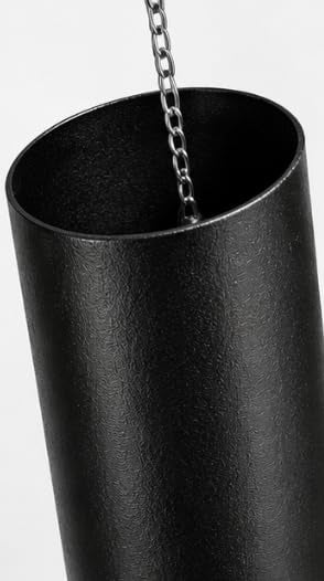 Carson 36" Black Cylinder Wind Chime – Deep Tone Outdoor Wind Chime with Adjustable Striker, Powder-Coated Steel Hanging Chime for Patio, Porch, Garden & Memorial Decor