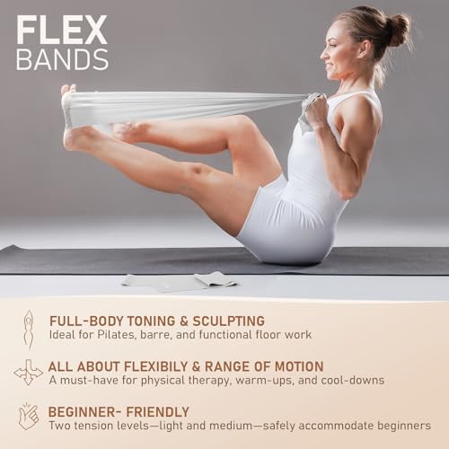 PhysKcal Pilates Kit, 15-Inch Pilates Ring with 1x Pilates Ball & 5X Bands | Aesthetic Home Pilates Equipment Set, Essential Kit for Beginners in Minimalist Style. Comes in Premium Packaging - color: Mist