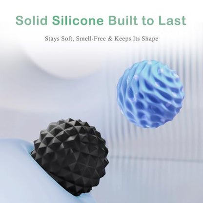 Large Silicone Massage Lacrosse Balls for Myofascial Release - Yoga Deep Tissue Massage,Trigger Point Therapy, Foot Plantar Fasciitis,Muscle Knots, Muscle Soreness Massager Balls(2 Pack) - style: Deep-Tissue Spiky & Wave-Texture Set