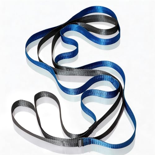 Acozycoo Stretching Strap with Loops for Leg Calf Back Physical Therapy | Non-Elastic Yoga Strap for Stretching,Stretch Band,Leg Lifter,Rehab,Knee,Hip,Pilates,Flexibility Training,Hamstring,Fascia - color: Blue