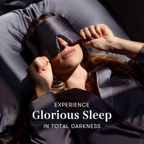 DROWSY Silk Sleep Mask - Face-Hugging, Padded Cocoon for Luxury Sleep in Total Darkness - 100% Pure Mulberry Silk (Moonlight Shadow) - color: Moonlight Shadow, size: 1 Count (Pack of 1)