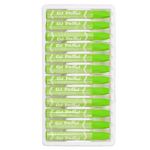 PATIKIL Chartreuse Oil Pastels, 12Pcs Soft Oil Crayons Vibrant and Creamy Pastels Stick Art Supplies for Art Painting Drawing Blending Graffiti for Artists Beginners - color: Chartreuse