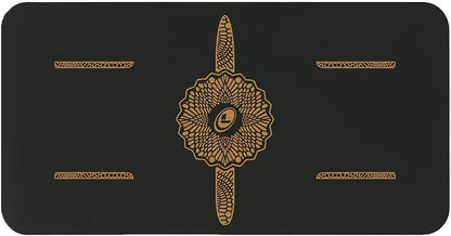 Liforme Yoga Pad - Revolutionary Alignment System, Advanced Non-Slip Grip | Eco-friendly, Non-Toxic, Sweat-Resistant, 4.2mm thick pad for knee, elbow and hand support during Yoga, Free Yoga Bag - color: Black and Gold