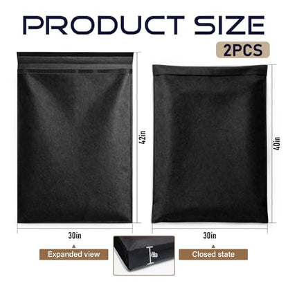 40" x 30" Felt Picture Frame Moving Bag, Mirror & Picture Moving Supplies for Artwork Canvas Painting Frames, Reusable Protective Pouch for Moving Storage (2 Pack, Black) - size: 30" x 40"