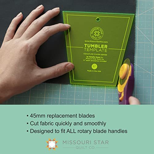 Missouri Star Universal Rotary Cutter Blades 45mm, 5 Pack | Super Sharp Replacement Blades, Fits All Rotary Cutter Handles | Fabric Trimmer Refill for Quilting and Sewing Projects - color: 45mm Replacement Blades