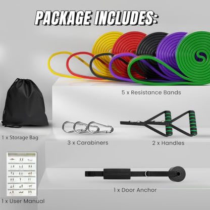 Resistance Bands for Working Out，Pull Up Assistance Bands Set, Unisex Exercise Bands for Home and Gym Workouts, Full Body Workouts, Stretching and Physical Therapy