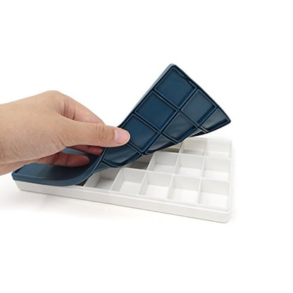 Honbay 24 Compartments Plastic Paint Palette Paint Tray with Soft Lid for Watercolors, Gouache, Acrylic and Oil Paint