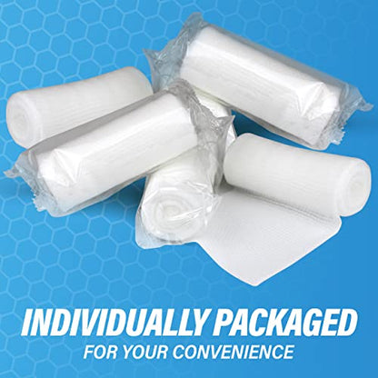 Gauze Rolls –36 Rolls- Premium First Aid Supplies for Safe Adventuring–Flexible, Stretchable, Breathable Gauze Bandage Rolls – 3” x 4.1 Yards Bandage Wrap for Wound Dressing - size: 3" Pack of 36 Rolls