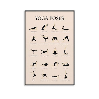 CYPGTBCK Yoga Poster for Beginners Home Gym Workout Poster Decorative Painting Canvas Wall Art Living Room Posters Bedroom Painting 12x18inch(30x45cm) - size: 18"L x 12"W
