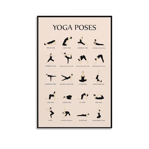 CYPGTBCK Yoga Poster for Beginners Home Gym Workout Poster Decorative Painting Canvas Wall Art Living Room Posters Bedroom Painting 12x18inch(30x45cm) - size: 18"L x 12"W