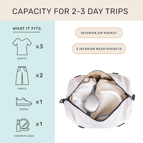 Jadyn Lola Travel Bag, Weekender/Overnight Duffel, Gym Tote Bag for Women, Men - color: Desert Leopard