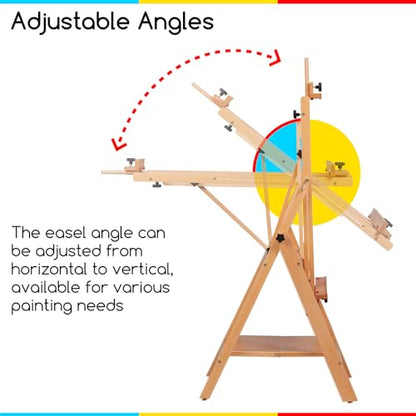 MEEDEN Large Studio Artist Easel, Adjustable Studio Painting Easel, Solid Beechwood H Frame Easel, Display Art Easel for Watercolor, Acrylic, Oil Painting, Adjusts to Max 88", Hold Canvas Up to 59"