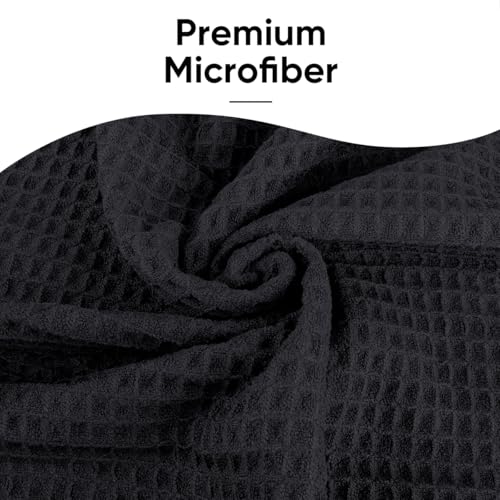 HOMEXCEL 2PK Yoga Mat Towels for Hot Workout, Ultra-Absorbent, 26.5" x 72" - color: Black