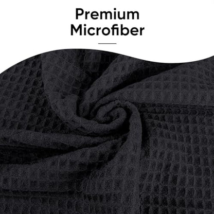 HOMEXCEL 2PK Yoga Mat Towels for Hot Workout, Ultra-Absorbent, 26.5" x 72" - color: Black