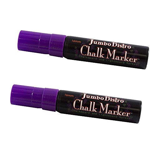 JAM PAPER Dustless Erasable Chalk Markers - Jumbo Point Liquid Chalk Marker - Purple - 2/Pack - color: Purple