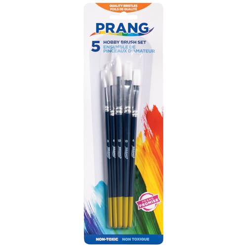 Prang Hobby Paint Brush Set, Assorted Sizes, 5 Brushes/Set, 1 Set - size: 5 Count (Pack of 1)