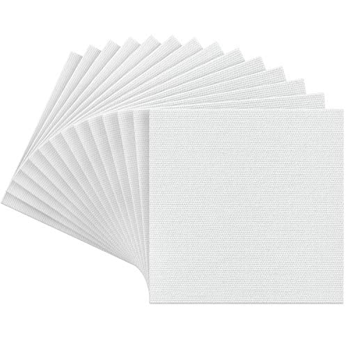 ARTEZA Canvas Panels for Painting, 14 x 6 x 6 Inches, 100% Cotton, Gesso-Primed, Lightweight, Nontoxic, Acid-Free, for Adults and Teens, Oil and Acrylic Painting, Pack of 14 - size: 6 x 6 (Pack of 14)