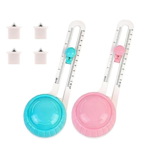 2 Pack Adjustable Circle Cutter Paper Circle Cutter,Round Paper Cutter,Paper Shape Cutter,Circular Paper Cutter, Felt Cutter，with 4 Replaceable Blades for Art and DIY Crafts, Cards Making