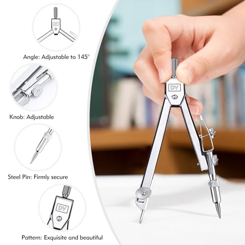3 Pcs Clear Protractor and Compasses Set, Plastic Clear Ruler 12 Inch | Professional Geometry Set, 6 Inch Protractor ,Durable Transparent Drawing Measuring Rulers for School Office