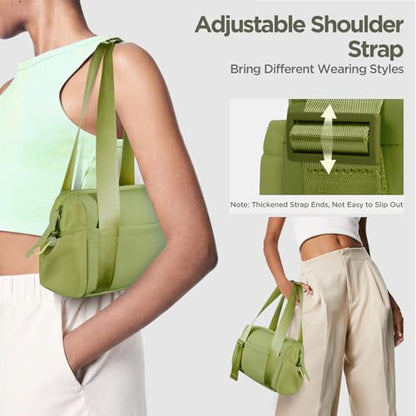 Mini Gym Bag for Women Girls Small Gym Tote Bag with Wet Compartment Waterproof Travel Duffle Bag Cute Workout Sport Bag - color: Green-12in
