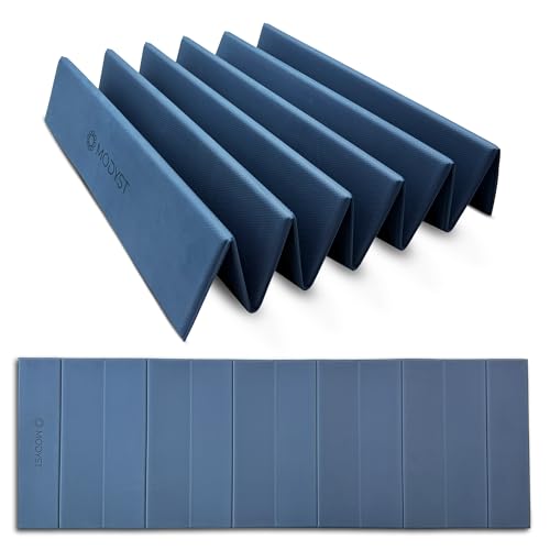 Folding Yoga Mat, TPE Folding Yoga Mat, Foldable Exercise Mat for Yoga, Pilates, Floor Workouts, Compact Design, Travel Friendly, Ideal for Home & Gym, Knee pad, Kneeling pad, No Roll Mat - color: Blue