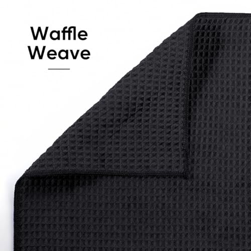 HOMEXCEL 2PK Yoga Mat Towels for Hot Workout, Ultra-Absorbent, 26.5" x 72" - color: Black