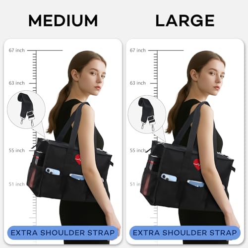 HoogaLife Nurse Bag for Work with Multiple Pockets, Waterproof Tote Organizer for Medical Supplies - color: Red H, size: Large
