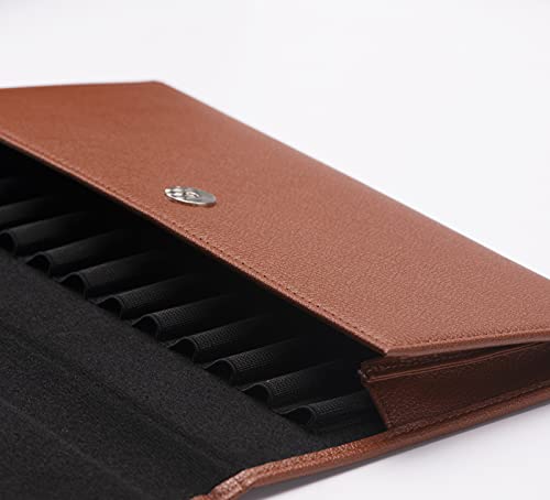 Lanxivi Fountain Pen Case Black Gray Coffee Style PU Leather 48 12 - color: Coffee-12 Slot