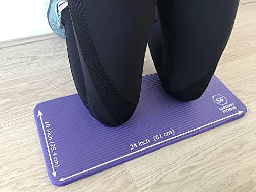 Yoga Knee Pad 0.6 inch Thick Pilates Yoga Knee Pad Cushion your knees Also support Elbows Forearms - color: Purple