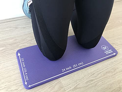 Yoga Knee Pad 0.6 inch Thick Pilates Yoga Knee Pad Cushion your knees Also support Elbows Forearms - color: Purple