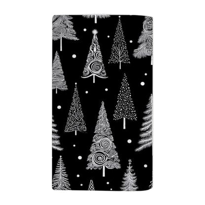 Christmas Tree Beach Towel Black White Leaf Circle Polka Dot Face Towels Suit Travel Sports Pool Swimming Bath Camping Spa Gym Yoga,15x30 Inch - color: Christmas Tree