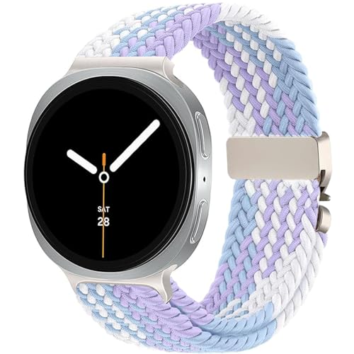 Nylon Braided band Compatible with Samsung Galaxy Watch 8 40mm 44mm, Elastic Band for Galaxy Watch 8 Classic 46mm - color: Violet