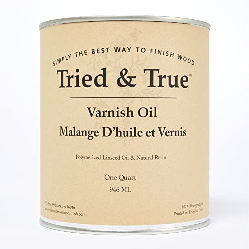 Tried & True Superior Varnish Oil Wood Finish, Quart | Natural Pine Resin & Linseed Oil, Ideal for Interior Furniture, Tables, Countertops, Non-Toxic, Scratch Resistant & Durable - size: Quart