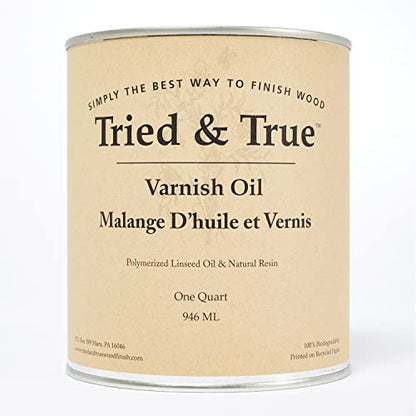 Tried & True Superior Varnish Oil Wood Finish, Quart | Natural Pine Resin & Linseed Oil, Ideal for Interior Furniture, Tables, Countertops, Non-Toxic, Scratch Resistant & Durable - size: Quart