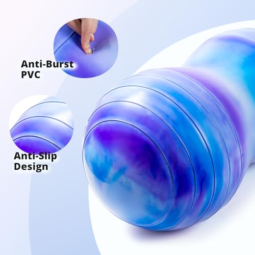 18''/20'' Peanut Ball for Kids & Adults, Anti-Burst Exercise Ball - color: Blue-purple, size: 20''(50cm*100cm)